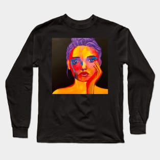 Colourful Women’s Face Long Sleeve T-Shirt